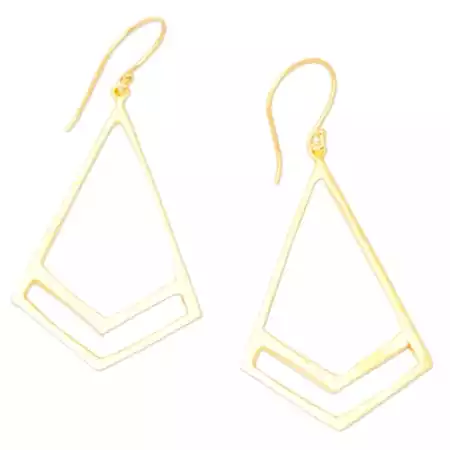 Geometric Drop dangle earring, Brass 22k gold plated, Wholesale Brass jewelry